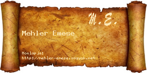 Mehler Emese névjegykártya
